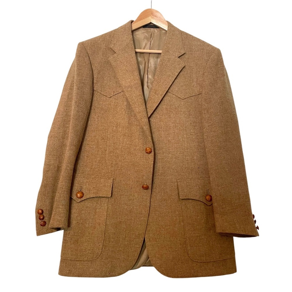 Vintage LEVI'S Western Wear Men's Wool Jacket Blazer 40R San Francisco, Tan